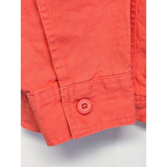 Relativity Womens Linen Jacket Trucker Long Sleeve Lightweight Coral Plus 2X - Picture 4 of 6